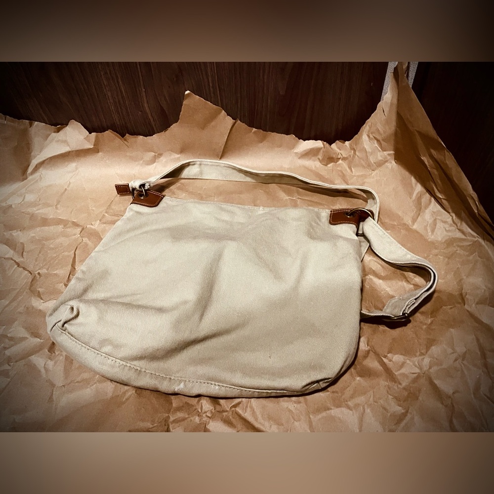 Beige Crossbody Canvas Bag / Purse - Picture 2 of 4